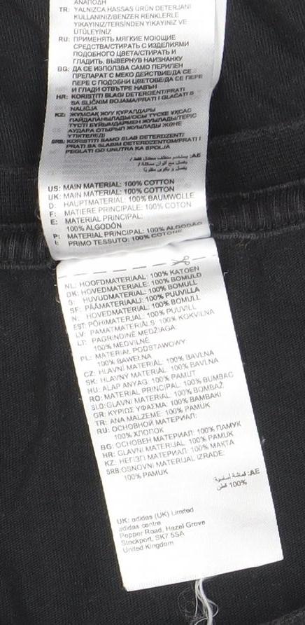 Adidas Mens Black XL Graphic Logo Short Sleeve Cotton T-Shirt