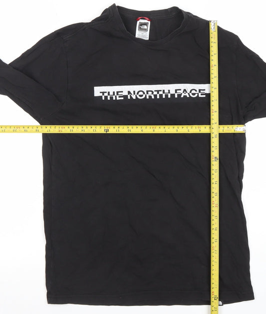 The North Face Men's Black Long Sleeve Logo Cotton T-Shirt Size S