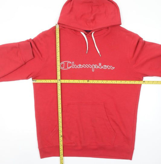 Champion Men's Red XL Pullover Hoodie with Logo