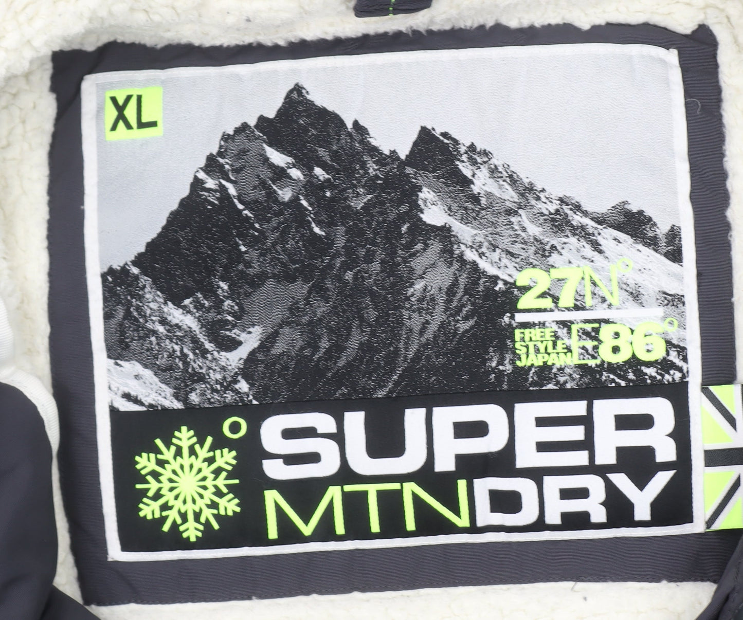 Superdry Men's Grey XL Hooded Parka Jacket Winter Lined Outdoor Coat