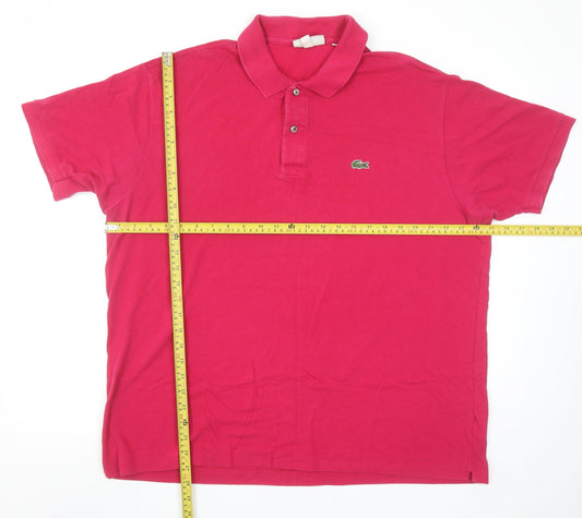 Lacoste Men's Pink Classic Fit Cotton Polo Shirt Size S