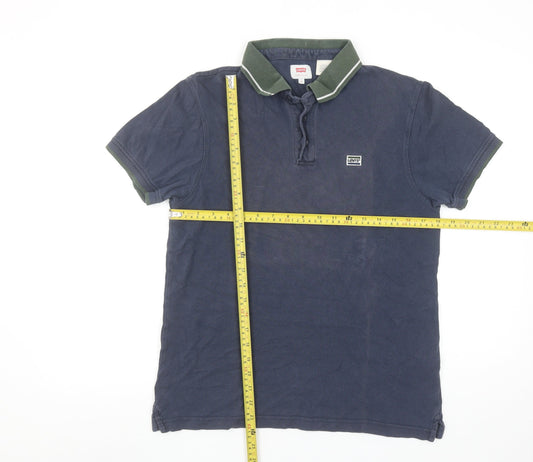 Levi’s Men’s Blue Cotton Polo Shirt Size S Short Sleeve Casual Top