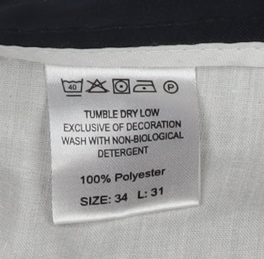 Farah Classic Men's Black 34x31 Suit Trousers Polyester Straight Leg