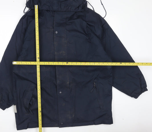 Result Men's Blue Waterproof Hooded Rain Coat Jacket Size S