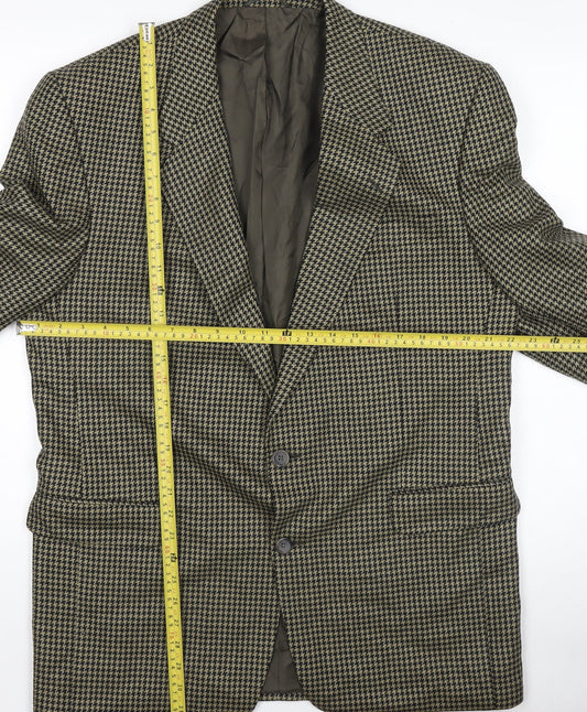 Bruno Kirches by Roy Robson Men's Brown Wool Check Blazer Jacket 2 Button Classic Fit
