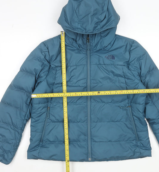 The North Face Womens Blue XL Hooded Puffer Jacket Coat
