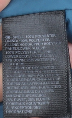 The North Face Womens Blue XL Hooded Puffer Jacket Coat