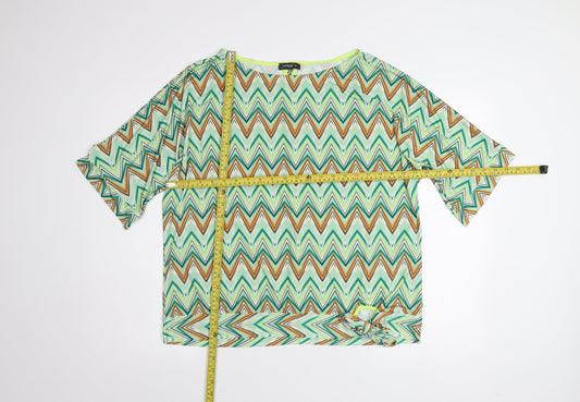 Anirene Women’s Multicoloured 3XL Geometric Short Sleeve T-Shirt