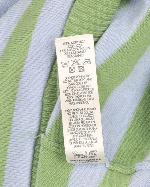 Additional view of Dunnes Men's Green Blue Striped Pullover Sweatshirt, size L