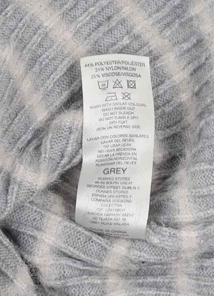 Savida Women’s Grey Striped Knit Pullover Jumper XL