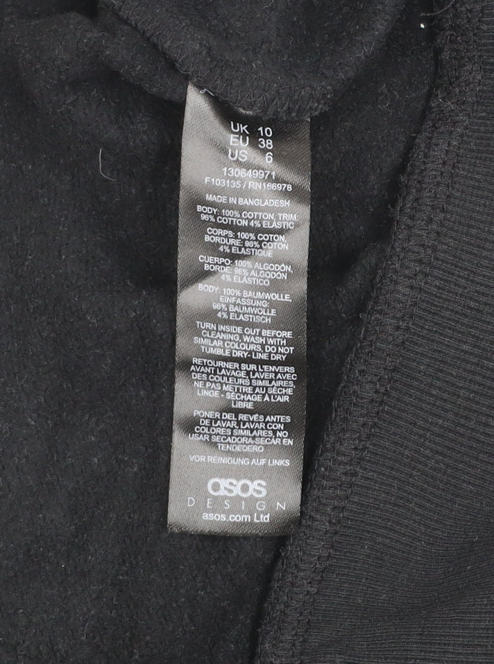 Additional view of ASOS Design Women's Black 1/2 Zip Cotton Sweatshirt UK 10