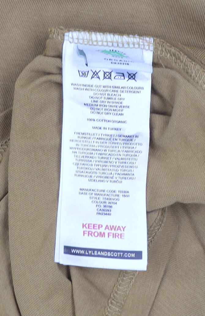 Lyle & Scott Men's Brown Organic Cotton Logo T-Shirt Size L