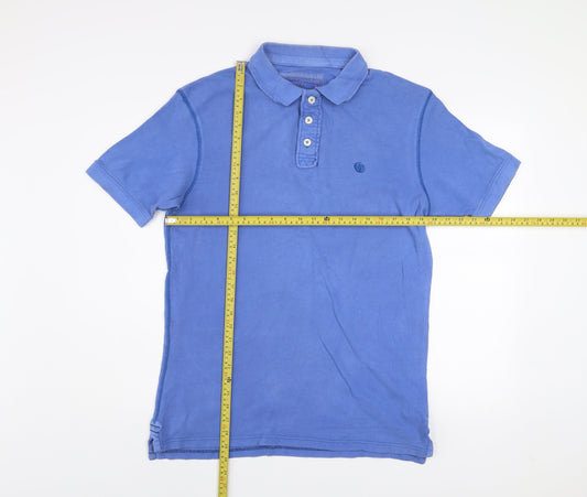 Fat Face Men's Blue Cotton Short Sleeve Polo Shirt Size M
