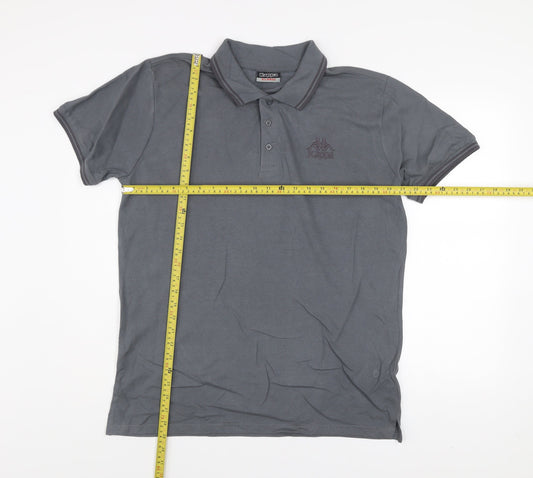 Kappa Men’s Grey Short Sleeve Polo Shirt XL Cotton Casual