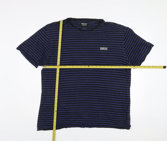 Barbour International Men’s Blue Striped 2XL Tailored Fit Cotton T-Shirt