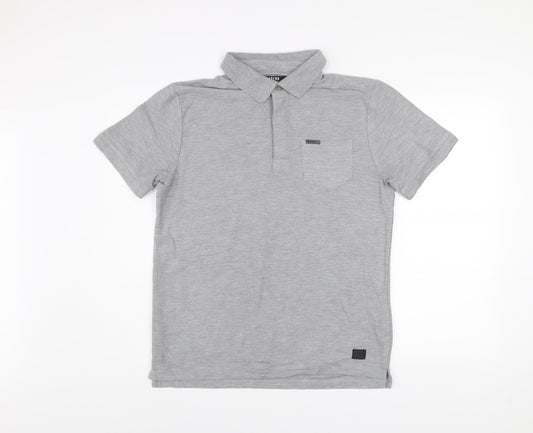 Firetrap Blackseal Men's Grey Polo Shirt Size L Short Sleeve Casual