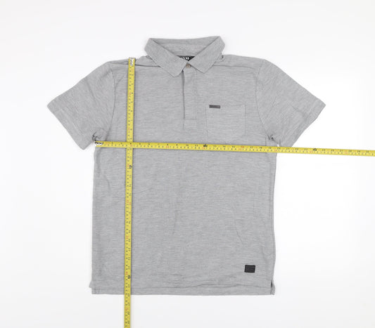 Firetrap Blackseal Men's Grey Polo Shirt Size L Short Sleeve Casual