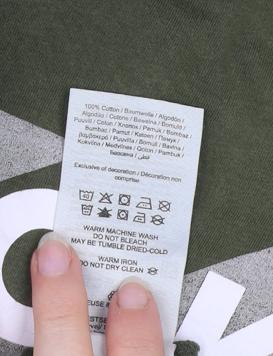 Jack & Jones Men's Green M Core Logo Graphic Cotton T-Shirt