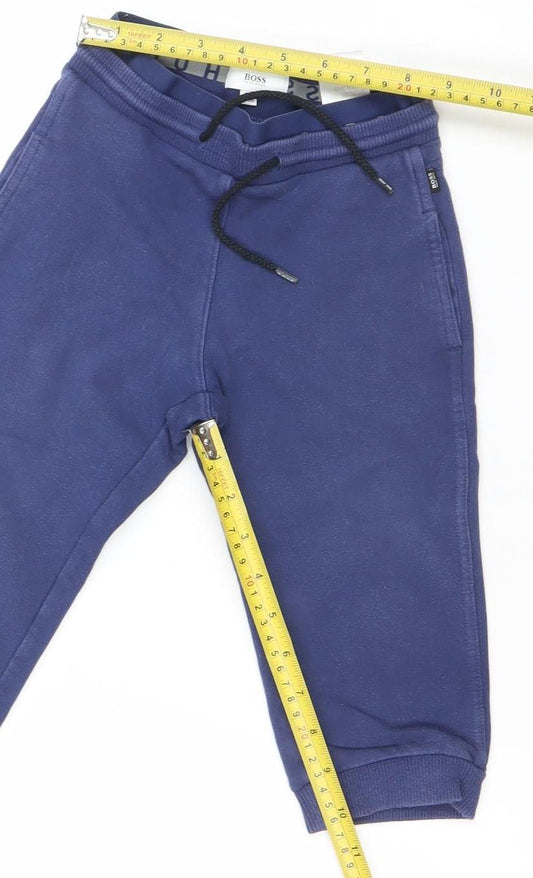 Hugo Boss Boys Blue Jogger Sweatpants 2 Years Cotton Blend