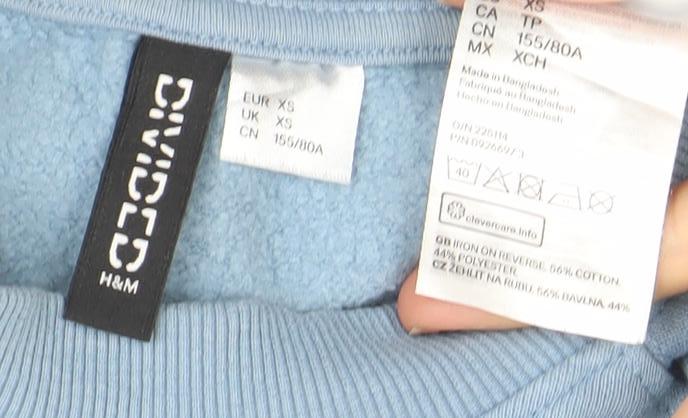 H&M Divided Women Blue XS Pullover Sweatshirt 'Feel Empathy'