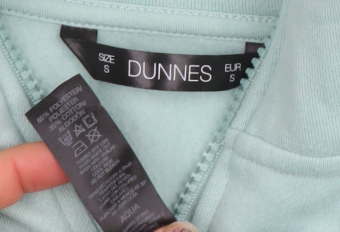Brand and care label for Dunnes Women Aqua 1/2 Zip Fleece Sweatshirt Small