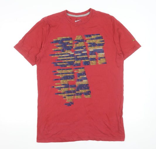 Mens UK Size L Nike Red Cotton T-Shirt