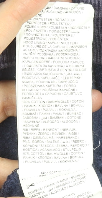 Puma Men's Navy Blue Hoodie Large Pullover Sweatshirt with Logo Print