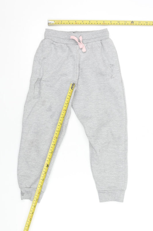 Ellesse Girls Grey Jogger Trousers 5-6 Years Cotton Blend Casual Wear