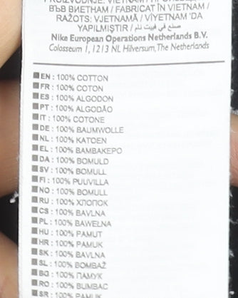 Nike Men's Black Striped Cotton Polo Shirt Size L Regular Fit