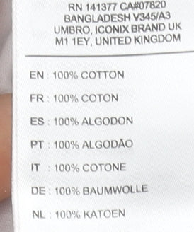 Umbro Men's White Crew Neck Short Sleeve Cotton T-Shirt Size M