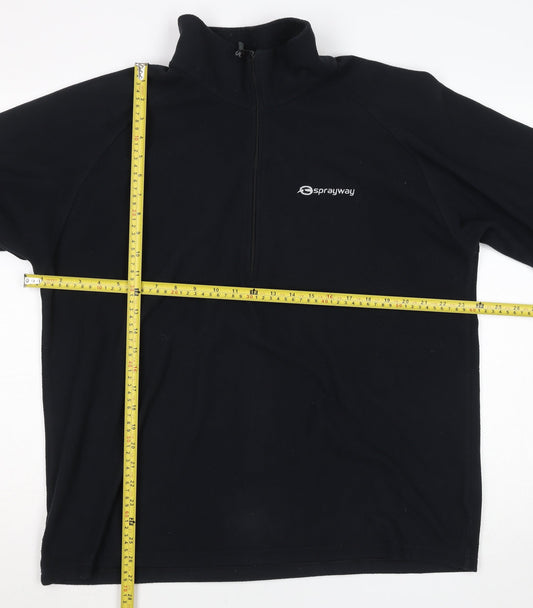 Sprayway Men's Black Fleece 1/2 Zip Sweatshirt Size L Outdoor Pullover