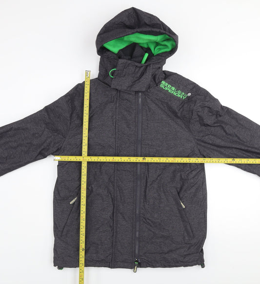 Superdry Men's Grey M Windcheater Hooded Softshell Jacket