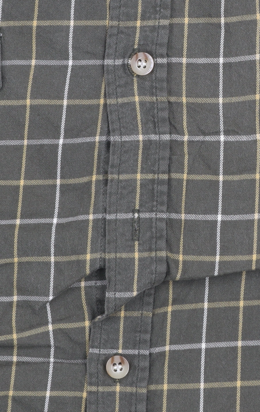 Trespass Men’s Green Check Cotton Long Sleeve Button-Up Shirt M