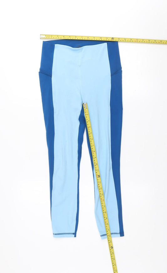 Under Armour Womens Blue Colourblock Leggings Size S Athletic Fit