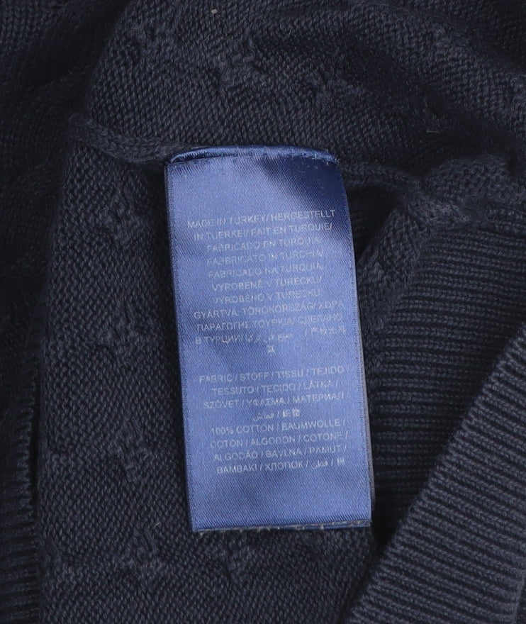 GANT Men's Blue Cotton Cable-Knit Jumper Size S