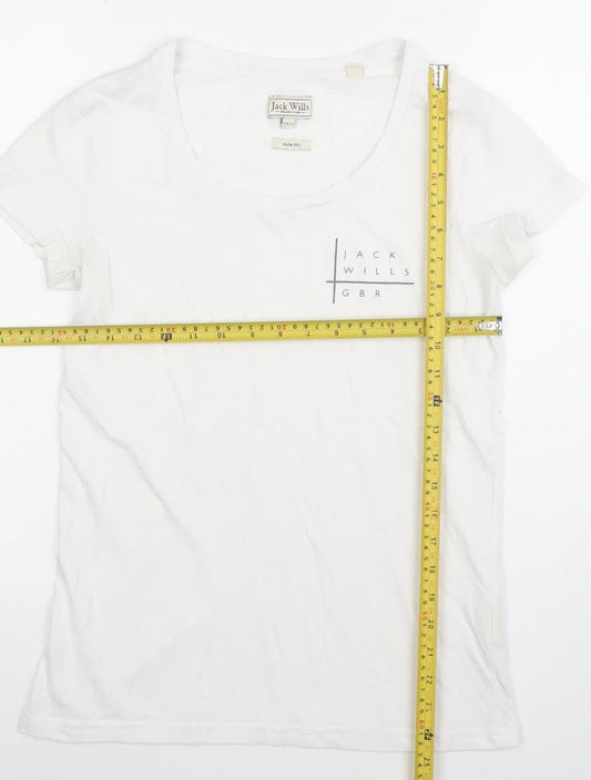 Jack Wills Women’s White Slim Fit T-Shirt Size 6