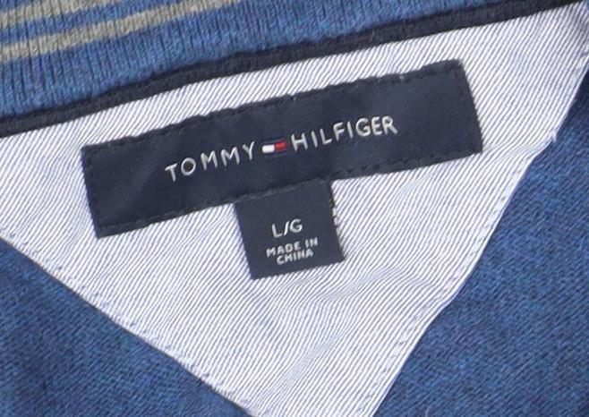 Tommy Hilfiger Women's Blue V-Neck Cotton Sleeveless Jumper Vest L