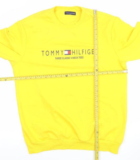 Tommy Hilfiger Men's Yellow Logo Pullover Sweatshirt 2XL
