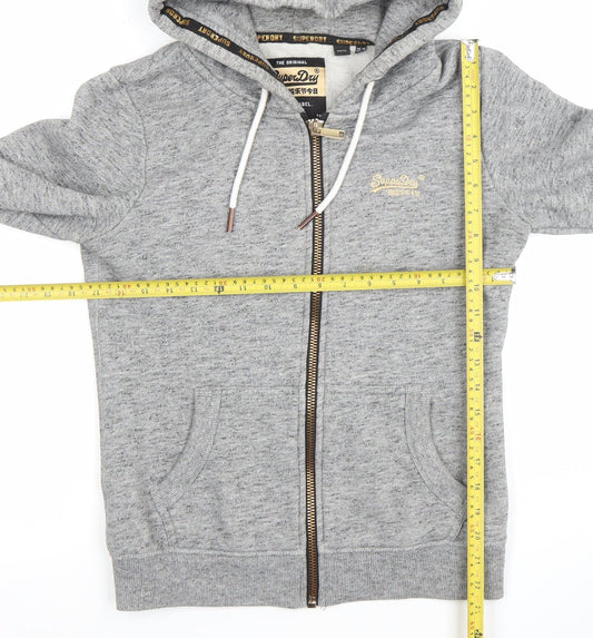 Superdry Women's Grey Full Zip Hoodie UK 10 Classic Fit