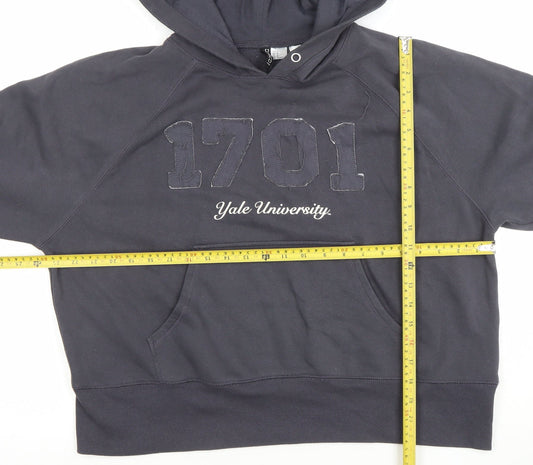 H&M Divided Yale University Navy Hoodie Womens Size 12 Cotton Blend