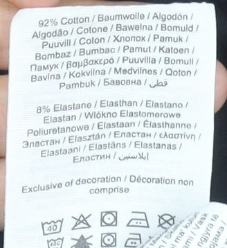 Jack & Jones Men’s Black Cotton Elastane Crew Neck T-Shirt L