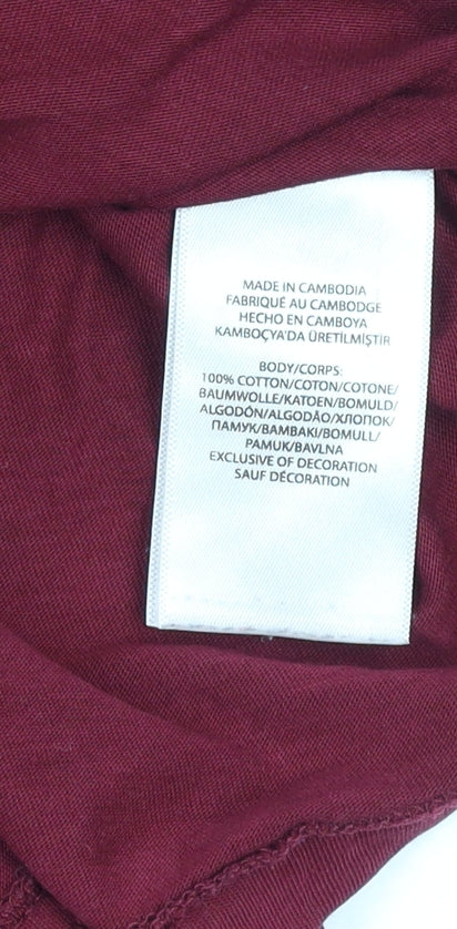 Ralph Lauren Men's Red Cotton Crew Neck Short Sleeve T-Shirt Size S