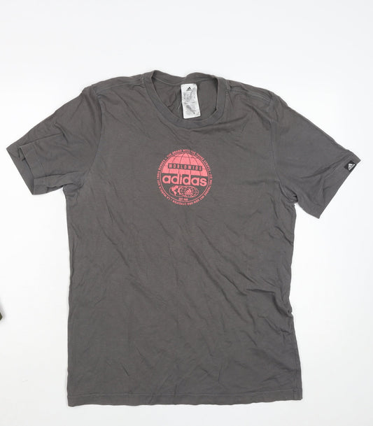 Mens UK Size S adidas Grey Cotton T-Shirt