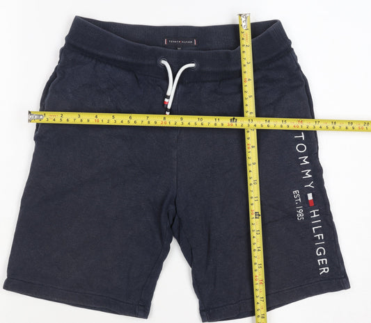 Tommy Hilfiger Boys Navy Sweat Shorts 13-14 Years Drawstring Waist