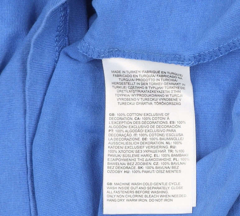 The North Face Men's Blue Cotton Crew Neck Short Sleeve T-Shirt M