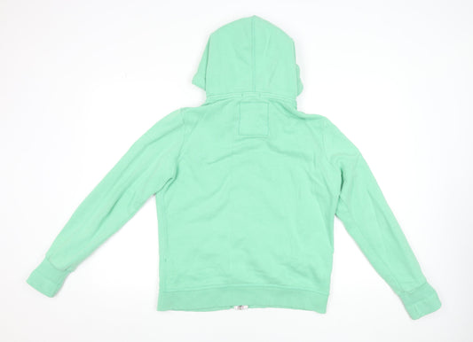 Superdry Men's Green Full Zip Hoodie Jacket Size L Cotton Blend