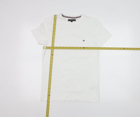Tommy Hilfiger Men's White Slim Fit Cotton Elastane Crew Neck T-Shirt XS