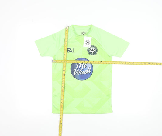 FAI Football Camps Boys Green Short Sleeve Football Jersey T-Shirt S