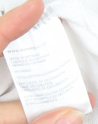 Tommy Hilfiger Boys White Polo Shirt 7 Years Embroidered Logo Collared Top