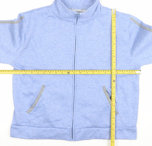 Joie de Vivre Women Blue Full Zip Sweatshirt Size 16-18 Polyester Blend